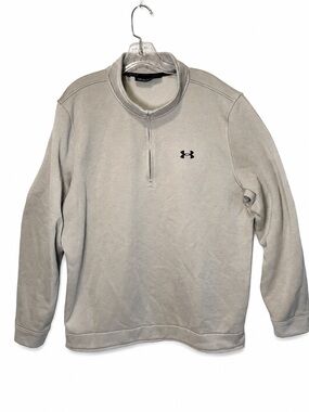 Under Armour Men's Beige Quarter-Zip Sweatshirt Pullover Coldgear 2XL